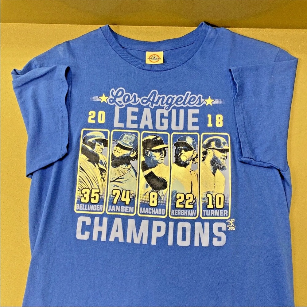 LA Dodgers T Shirt Adult Medium 2018 NL Champions Blue Kershaw